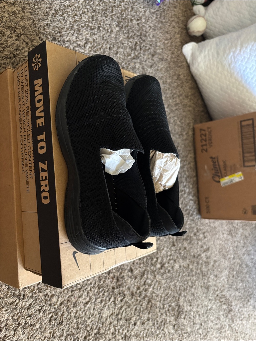 Nike Black Slip-On Knit Loafers for Men